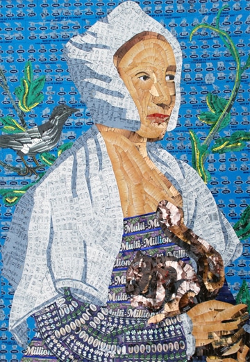 Oeuvre-d'art-en-ticket-à-gratter-dame-à-l'écureuil