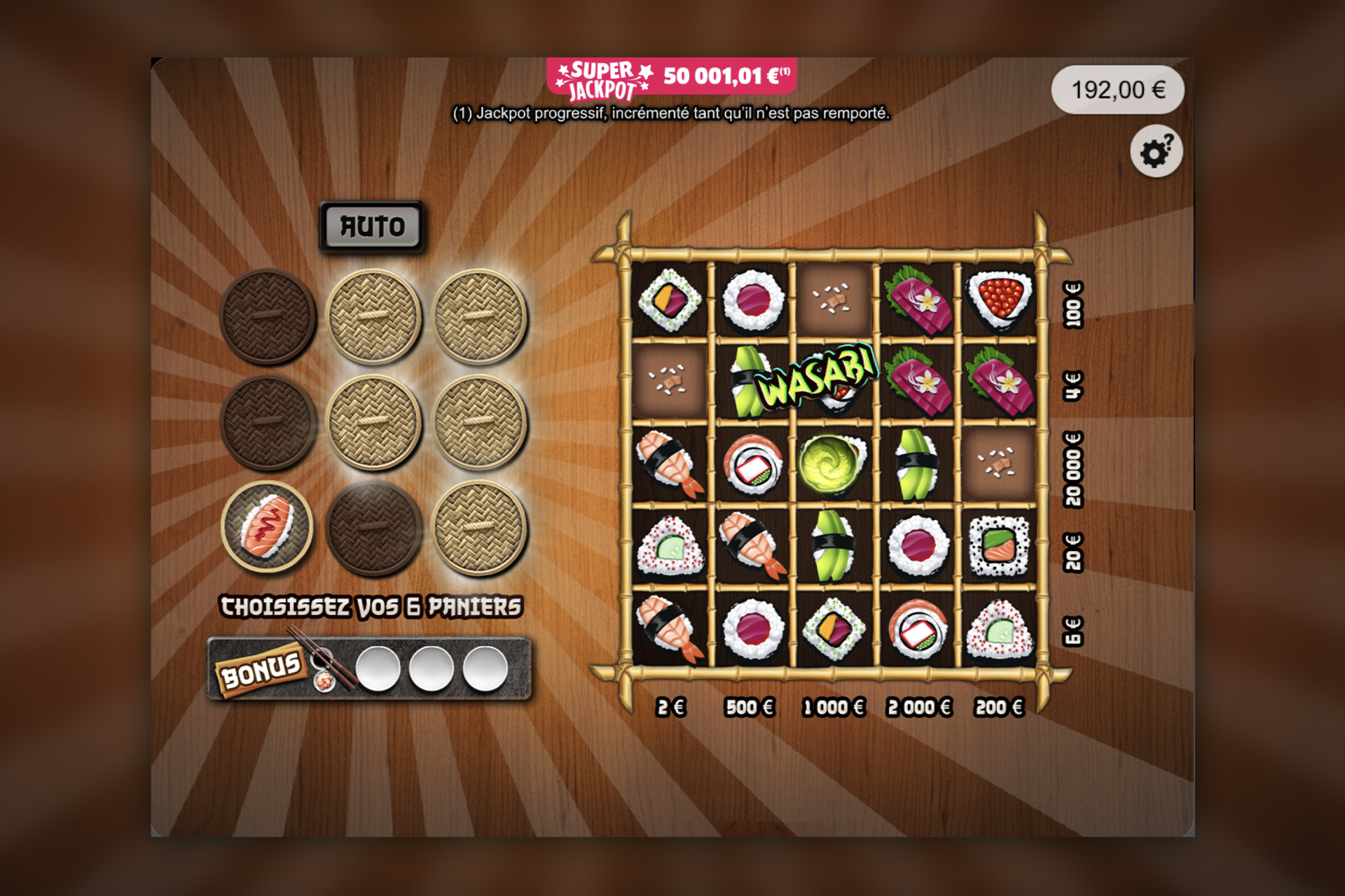Chef Maki FDJ - le nouveau jeu à gratter exclusif au site internet