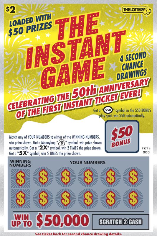 The Instant Game — ticket anniversaire 50 ans Massachusetts Lottery 2024
